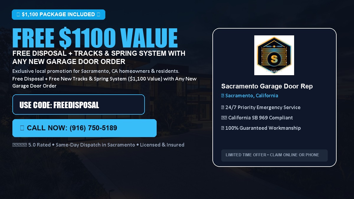 Sacramento Garage Door Repair FREE Haul-Away & Heavy-Duty Tracks with New Door in Sacramento, CA