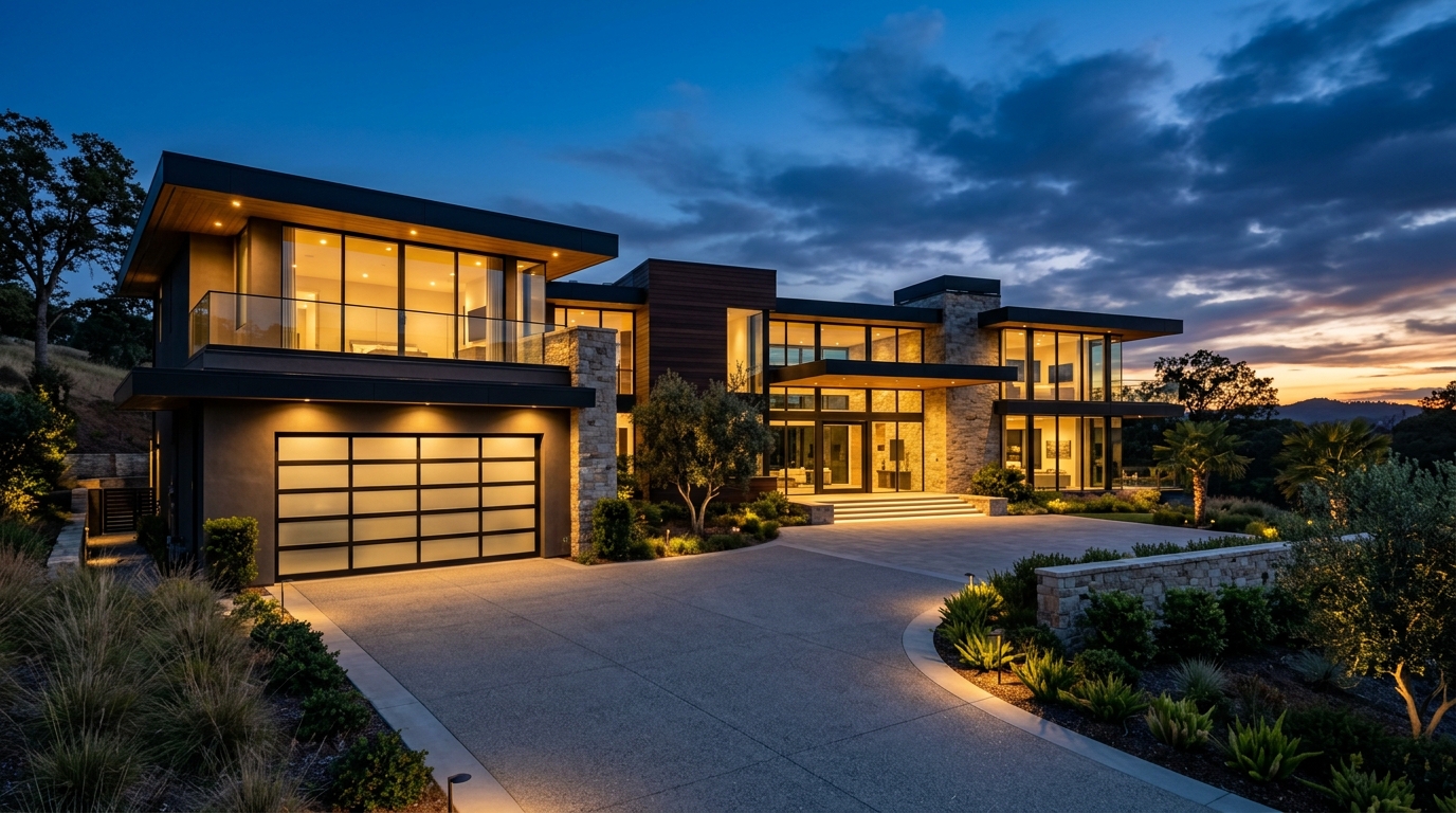 Sacramento Garage Door Repair Exterior Closed Garage Door at Twilight